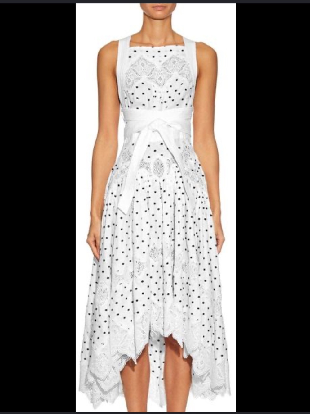 Zimmermann black white linen polka-dot apron midi dress size 1 - Picture 4 of 13